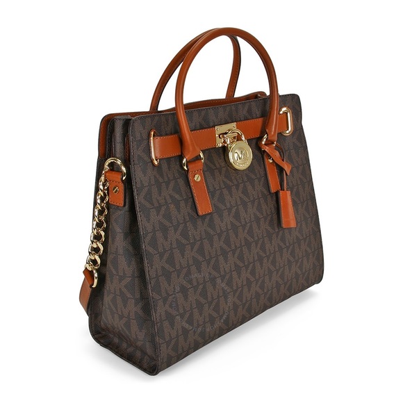 Michael Kors Hamilton Large Logo Tote in Brown - Picture 4 of 13